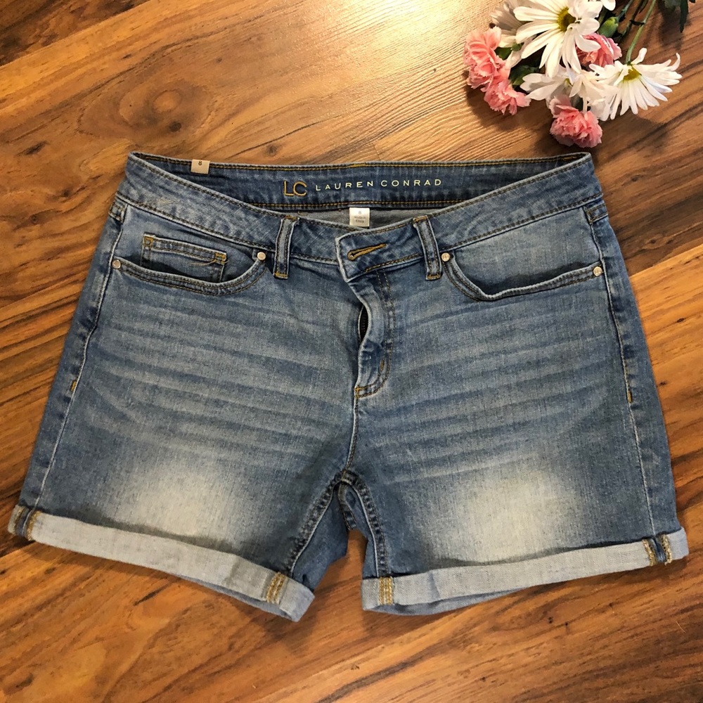LC Lauren Conrad Mid Rise Denim Shorts